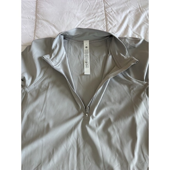 New Lululemon Nulux Long Sleeve Tennis Half-Zip Size 12 Gray Hip Length NWT - Picture 7 of 11